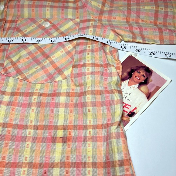 Rare NWT 1980s Deadstock Cheryl Tiegs Plaid Blouse Size 6 – Sears 1987 – USA - Picture 9 of 10